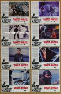 c218 DANGER DIABOLIK 8 movie lobby cards '68 Mario Bava, John P. Law