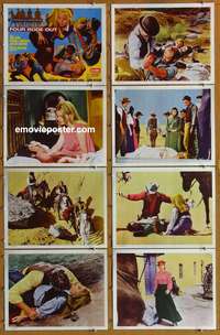 c308 FOUR RODE OUT 8 movie lobby cards '69 sexy Sue Lyon, Leslie Nielsen