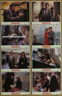 c311 FRANTIC 8 movie lobby cards '88 Roman Polanski, Harrison Ford