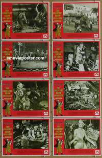 c349 GREATEST SHOW ON EARTH 8 movie lobby cards R70s DeMille, Heston