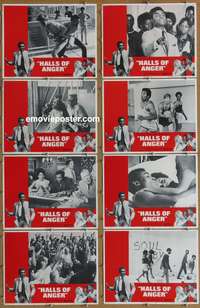 c361 HALLS OF ANGER 8 movie lobby cards '70 Lockhart, race-relations!