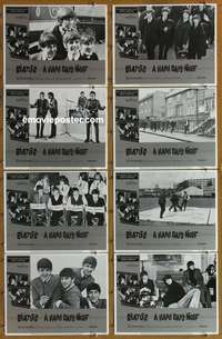 c367 HARD DAY'S NIGHT 8 movie lobby cards R82 The Beatles, rock & roll!