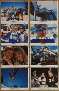 c394 HOT DOG 8 movie lobby cards '84 David Naughton, skiing sex!