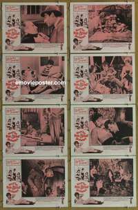 c456 KEEP THE RED LIGHT BURNING 8 movie lobby cards '65 French sex!