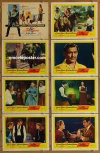 c461 KING & 4 QUEENS 8 movie lobby cards '57 Clark Gable, Eleanor Parker