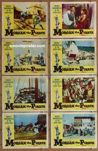 c565 MORGAN THE PIRATE 8 movie lobby cards '61 raging Steve Reeves!