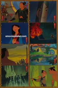 c574 MULAN 8 movie lobby cards '98 Walt Disney Asian cartoon!