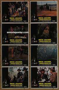 c588 NED KELLY 8 movie lobby cards '70 Mick Jagger, Tony Richardson