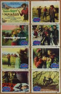 c590 NEVADAN 8 movie lobby cards '50 Randolph Scott, Malone