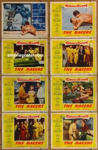 c691 RACERS 8 movie lobby cards '55 Kirk Douglas, Bella Darvi