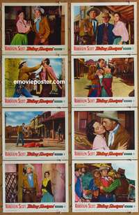 c712 RIDING SHOTGUN 8 movie lobby cards '54 Randolph Scott, Morris
