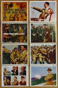 c714 RISE & FALL OF THE 3rd REICH 8 movie lobby cards '68 World War II