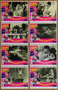 c719 ROCK-A-BYE BABY 8 movie lobby cards R67 Jerry Lewis with triplets!