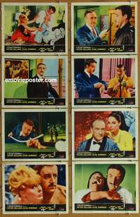 c764 SHOT IN THE DARK 8 movie lobby cards '64 Peter Sellers, Edwards