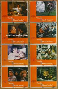 c823 SUNDAY BLOODY SUNDAY 8 movie lobby cards '71 Glenda Jackson
