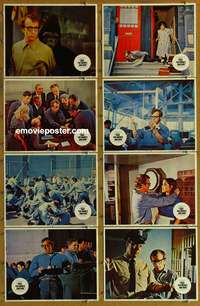 c829 TAKE THE MONEY & RUN 8 movie lobby cards '69 Woody Allen, crime!