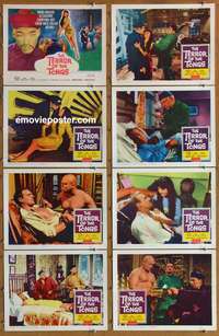 c843 TERROR OF THE TONGS 8 movie lobby cards '61 Lee, opium dreams!