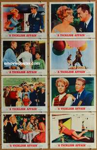c850 TICKLISH AFFAIR 8 movie lobby cards '63 Shirley Jones, Gig Young