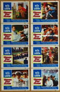 c870 UNDER TEN FLAGS 8 movie lobby cards '60 Heflin, Charles Laughton