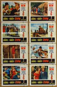 c876 UTOPIA 8 movie lobby cards '54 Stan Laurel & Oliver Hardy