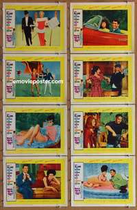 c896 WHAT A WAY TO GO 8 movie lobby cards '64 Shirley MacLaine, Newman