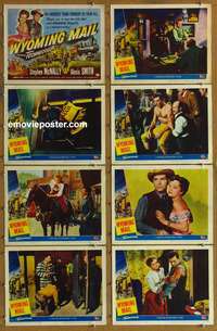 c920 WYOMING MAIL 8 movie lobby cards '50 Stephen McNally, Alexis Smith