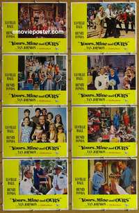 c935 YOURS, MINE & OURS 8 movie lobby cards '68 Lucy, Henry Fonda