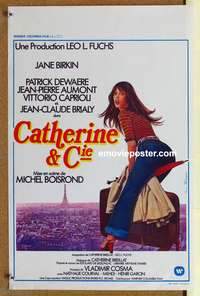 d007 CATHERINE & CO Belgian movie poster '75 Jane Birkin, French sex!