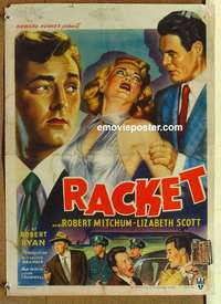d022 RACKET Belgian movie poster '51 Lizabeth Scott, Robert Ryan