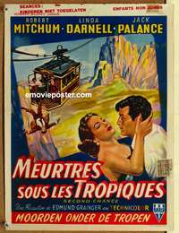 d025 SECOND CHANCE Belgian movie poster '53 Mitchum, Palance