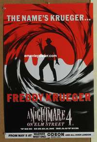 d177 NIGHTMARE ON ELM STREET 4 English double crown movie poster '88