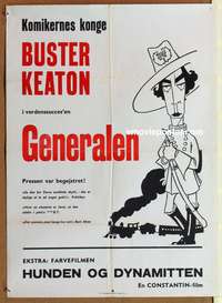 d142 GENERAL Danish movie poster R62 Buster Keaton, great image!