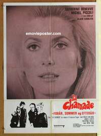 d143 LA CHAMADE Danish movie poster '69 Catherine Deneuve, Sagan