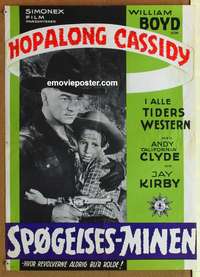 d144 LEATHER BURNERS Danish movie poster R65 Hopalong Cassidy