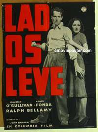 d145 LET US LIVE Danish movie poster '39 Henry Fonda, O'Sullivan