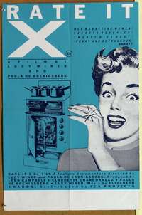 d179 RATE IT X English double crown movie poster '86 anti-men, retro design!