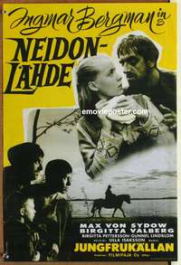 d082 VIRGIN SPRING Finnish movie poster '60 Ingmar Bergman, Sydow
