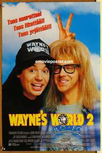 d083 WAYNE'S WORLD 2 Finnish movie poster '93 Mike Myers, Dana Carvey