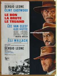 d053 GOOD, THE BAD & THE UGLY French 23x30 movie poster '68 Eastwood