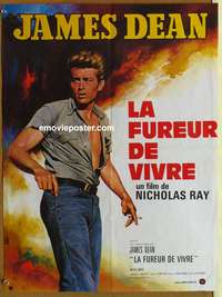 d065 REBEL WITHOUT A CAUSE French 23x30 movie poster R70s James Dean