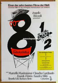 d439 8 1/2 German movie poster R82 Federico Fellini, Mastroianni