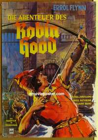 d441 ADVENTURES OF ROBIN HOOD German R70s completely different art of Flynn as Robin Hood by Kede