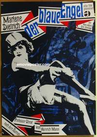 d453 BLUE ANGEL German movie poster R1963 Marlene Dietrich, Jannings