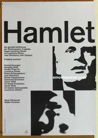 d486 HAMLET German movie poster R60s Laurence Olivier, Shakespeare