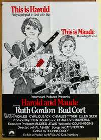 d488 HAROLD & MAUDE German movie poster '71 Ruth Gordon, Bud Cort
