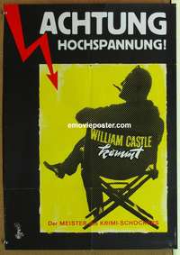 d490 HOMICIDAL German movie poster '61 William Castle, psycho killer!