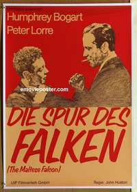 d509 MALTESE FALCON German movie poster R80s Humphrey Bogart, Lorre