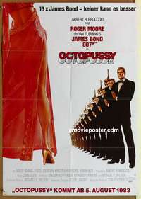 d520 OCTOPUSSY advance German movie poster '83 Moore as James Bond!