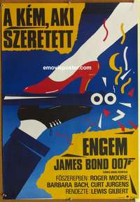 d085 SPY WHO LOVED ME Hungarian movie poster '89 Berta Gabor art!