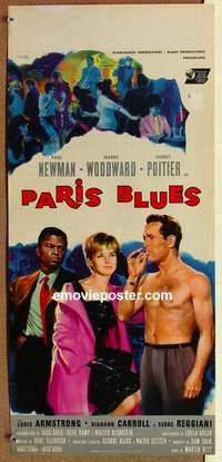 d249 PARIS BLUES Italian locandina movie poster '61 Newman, Poitier